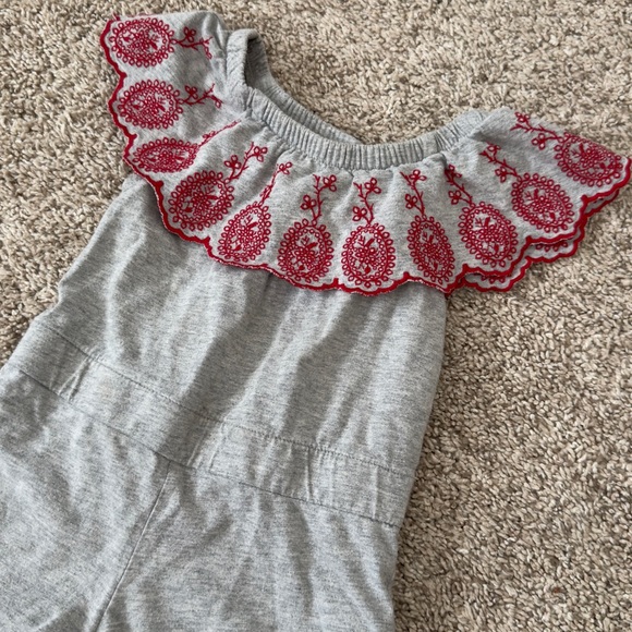 Baby Gap baby girls toddler girls grey one piece romper outfit size 12-18 months - Picture 2 of 7